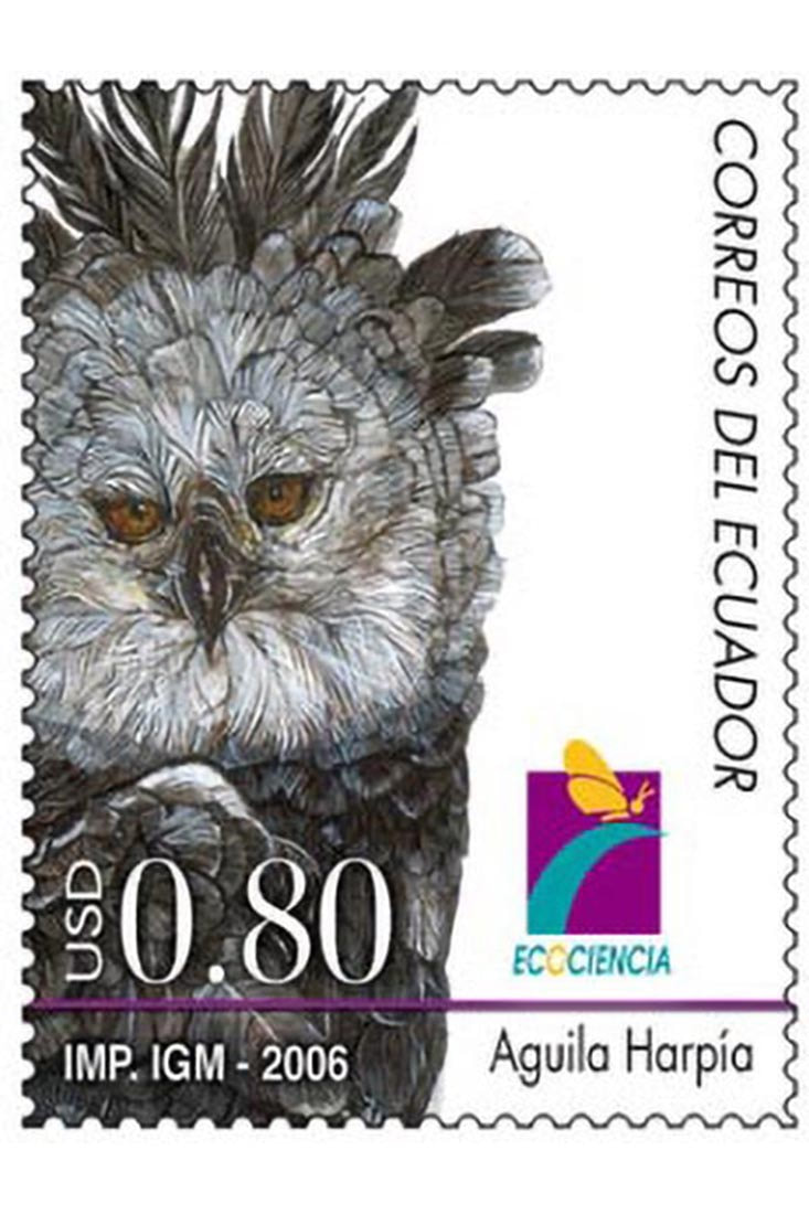 aguila harpia sellos postales ecuador 2006