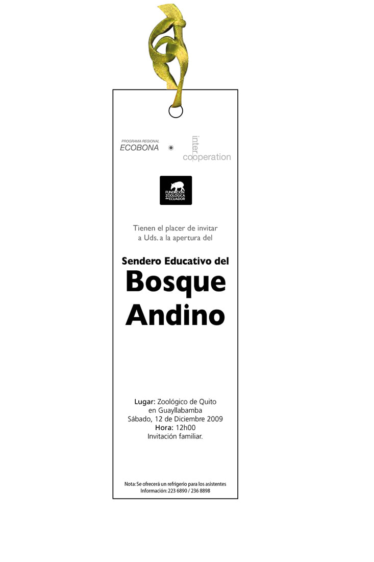 Invitación Poster Sendero Educativo del Bosque Andino ZooQuito