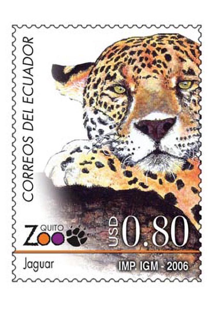Estampilla Jaguar del Ecuador correos del ecuador biodiversidad
